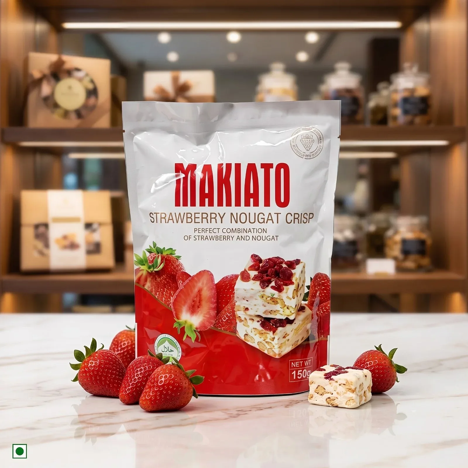 Delicious Strawberry Nougat Crisp – 80g