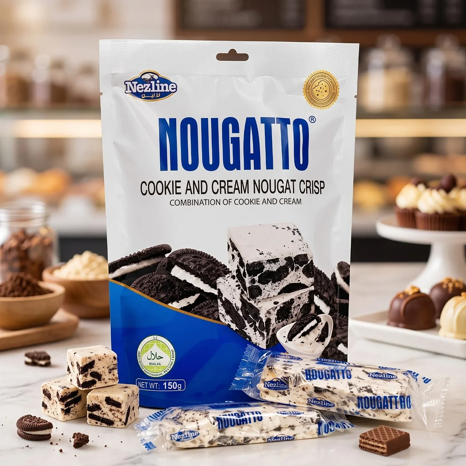 Nougatto Cookies & Cream Crispy Nougat Bar – 150g