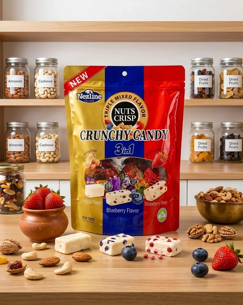 Nezline Nuts Crisp Crunchy Candy 180g – Triple Mixed Flavor Peanut Candy