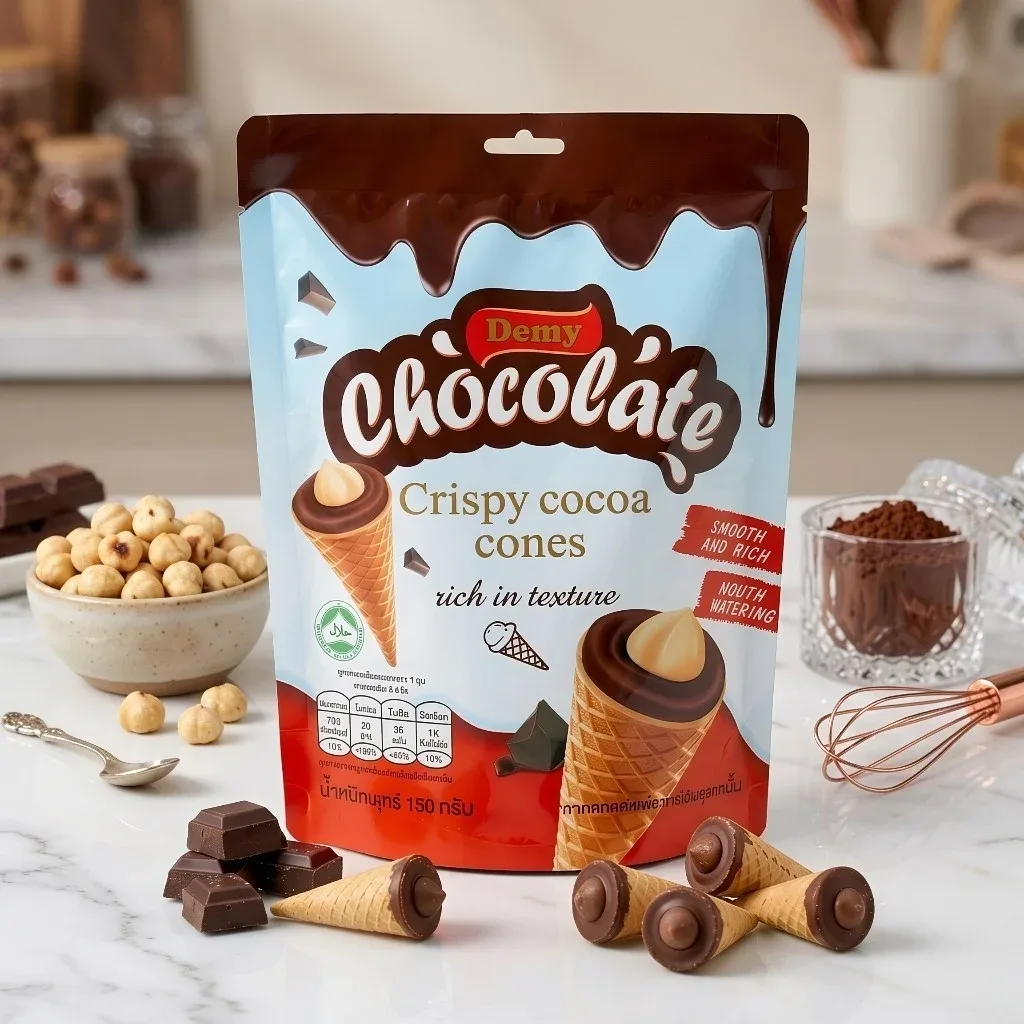 Demy Chocolate Cones 150g – Premium Crispy Chocolate Wafer Cones (Imported)