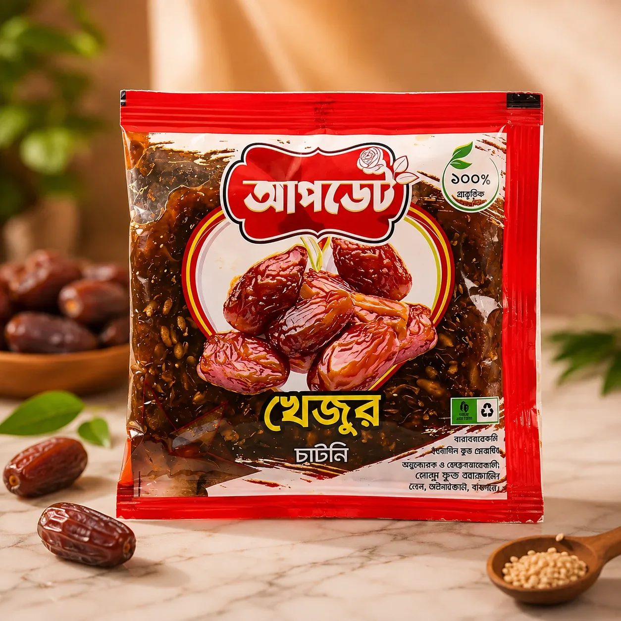 Premium Dates Chutney 15g x 20  Packs  |  Hygienic Khajur Chutney